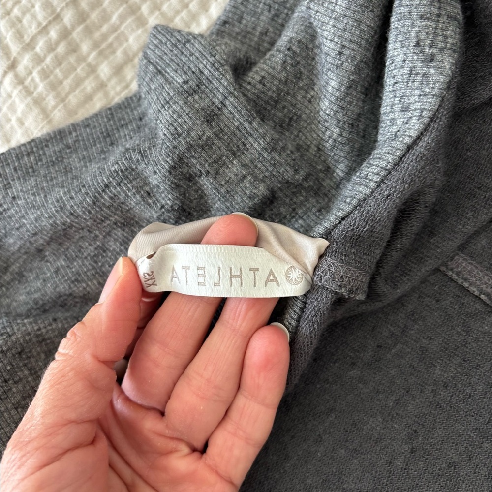 Athleta Pranayama Wrap Marled Gray Open Front Cardigan Yoga Lounge XXS - Picture 7 of 8